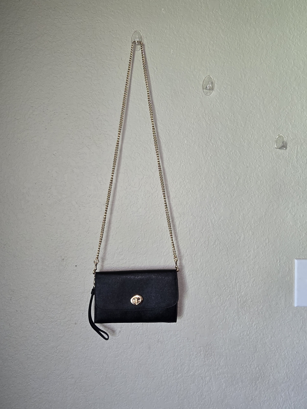 Coach Black Crossbody with Gold Chain Strap